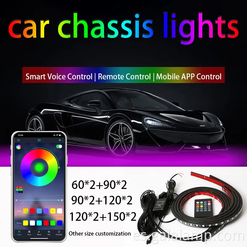 Luces LED vibrantes controladas por aplicaciones para personalización automotriz